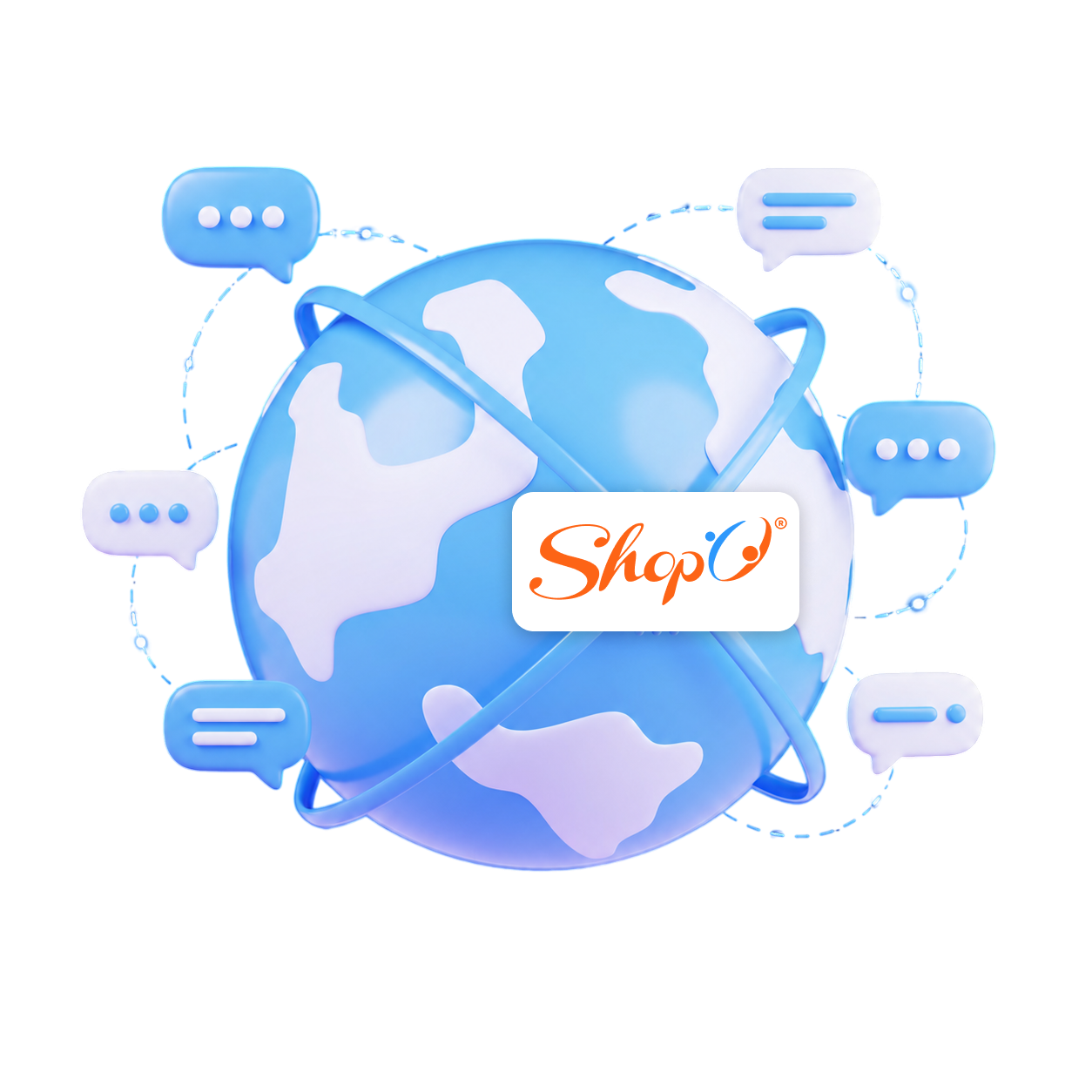 Illustration of a globe representing global commerce